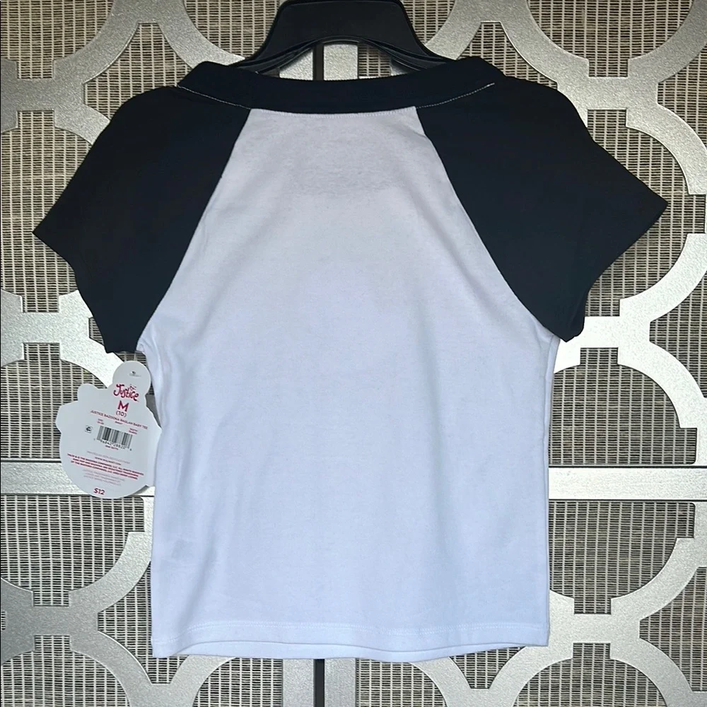 NWT kids Justice Black and White Short Sleeve Tee